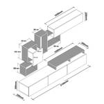 Ensemble meubles TV Vignee (2 éléments ) Blanc