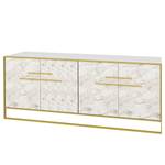 Sideboard Pisek Metall - Marmor Weiß Dekor / Gold