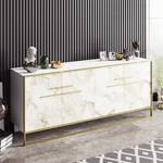 Sideboard Pisek Metall - Marmor Weiß Dekor / Gold