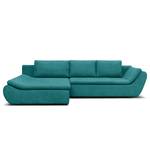 Ecksofa Borga Flachgewebe - Microfaser Sole: Jeansblau - Longchair davorstehend links