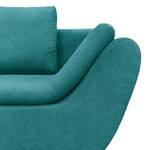 Ecksofa Borga Flachgewebe - Microfaser Sole: Jeansblau - Longchair davorstehend links