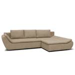 Ecksofa Borga Flachgewebe - Microfaser Sole: Taupe - Longchair davorstehend rechts