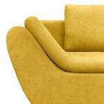 Canapé d’angle Bright Tissage à plat - Microfibre Sole: Jaune moutarde - Méridienne courte à droite (vue de face)