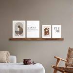 Set afbeeldingen Karma (4-delig) Print in houten frame - bruin