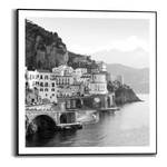 Ingelijste afbeelding Zee Italië Print in houten lijst - zwart