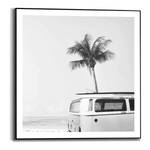 Gerahmtes Bild VW Bully Vintage Palme