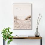 Ingelijste afbeelding Duinen Strand Print in houten frame - beige