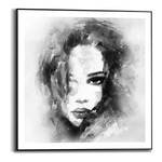 Tableau déco Femme abstraite Impression dans cadre en bois - Noir