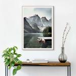 Ingelijste afbeelding Lake Moraine Print in houten frame - groen