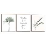 Set afbeeldingen Eucalyptus (3-delig) Print in houten frame - groen