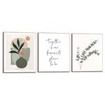 Set afbeeldingen Trendy (3-delig) Print in houten frame - beige