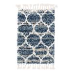 Hoogpolig vloerkleed Top Shag I polypropeen/jute - Blauw - 65 x 90 cm