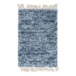 Hoogpolig vloerkleed Top Shag III polypropeen/jute - Blauw - 65 x 90 cm