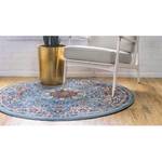 Tapis Almas Rond III Polypropylène / Coton - Bleu