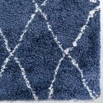 Tapis de couloir Temara Shag III Polypropylène / Envers : - Bleu marine - 80 x 305 cm