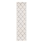 Tappeto Temara Shag V Polipropilene / Juta - Bianco crema - 80 x 305 cm