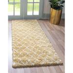 Tapis de couloir Temara Shag IV Polypropylène / Envers : - Jaune - 80 x 305 cm