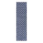 Tappeto Temara Shag IV Polipropilene / Juta - Color blu marino - 80 x 305 cm