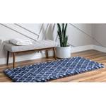 Tapis de couloir Temara Shag IV Polypropylène / Envers : - Bleu marine - 80 x 305 cm