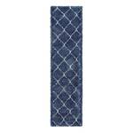 Loper Temara Shag V polypropeen/jute - Marineblauw - 80 x 305 cm