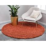 Tapis épais Shaggy Shag II Polypropylène / Coton - Terre cuite - Diamètre : 120 cm