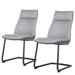 Chaises cantilever Altoona (lot de 2) Tissage à plat / Métal - Gris foncé et gris clair / Noir mat