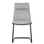 Chaises cantilever Altoona (lot de 2) Tissage à plat / Métal - Gris foncé et gris clair / Noir mat