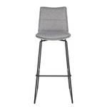 Chaises de bar Helos (lot de 2) Tissage à plat / Métal - Gris / Noir mat - Gris