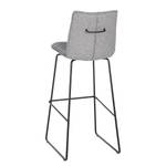 Chaises de bar Helos (lot de 2) Tissage à plat / Métal - Gris / Noir mat - Gris