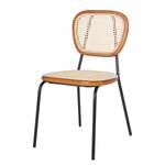 Chaises Ramona (lot de 2) Rotin & Hêtre massif / Acier - Beige & Hêtre / Chrome