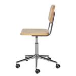 Chaise de bureau Ramon Rotin / Hêtre massif / Acier - Beige / Hêtre / Chrome