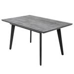 Table Mannford Imitation chêne de tourbière / Noir mat - Largeur : 160 cm
