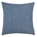 Kussensloop Chenille ZigZag polyester/polyacryl - Marineblauw