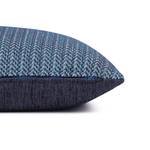 Kussensloop Chenille ZigZag polyester/polyacryl - Marineblauw