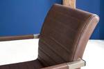 Chaise à accoudoirs Finga I Imitation cuir / Acier - Noir mat - Cuir synthétique Kasai: Marron - Acier inoxydable