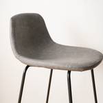 Chaise de bar Silea Imitation cuir / Fer - Gris vintage / Noir