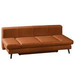 Schlafsofa Salen II Echtleder - Cognac - Schwarz