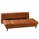 Schlafsofa Salen II Echtleder - Cognac - Schwarz