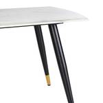 Table Sigma Verre de sécurité / Fer - Imitation marbre blanc / Noir