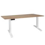 Bureau Unieux VI (in hoogte verstelbaar) - Grof gezaagd eikenhouten look - Breedte: 160 cm - Wit