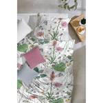 Parure de lit en satin mako Botanicals Satin mako - Blanc / Vert - 155 x 220 cm + oreiller 80 x 80 cm