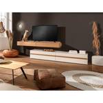 Ensemble meubles TV Calea (2 éléments) Avec éclairage inclus - Plaqué bois - Blanc mat / Chêne - Alignement à gauche