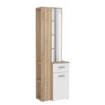 Compacte garderobe Lomas wit/Sonoma eikenhouten look