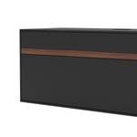 Tv-meubel Calea II fineer van echt hout - Mat antracietkleurig/Notenboom - Lade rechts