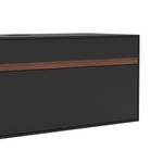 Tv-meubel Calea I fineer van echt hout - Mat antracietkleurig/Notenboom - Lade links