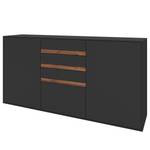 Sideboard Calea III Echtholzfurnier - Matt Anthrazit / Nussbaum