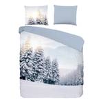 Beddengoed Winter View microvezel - blauw - 200x200/220cm + 2 kussen 70x60cm