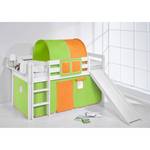 Lit mezzanine Jelle Colours Vert / Orange - 90 x 200cm - Avec toboggan