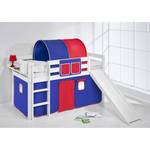 Lit mezzanine Jelle Colours Bleu / Rouge - 90 x 200cm - Avec toboggan