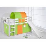 Lit mezzanine Jelle Colours Vert / Orange - 90 x 190cm - Avec toboggan